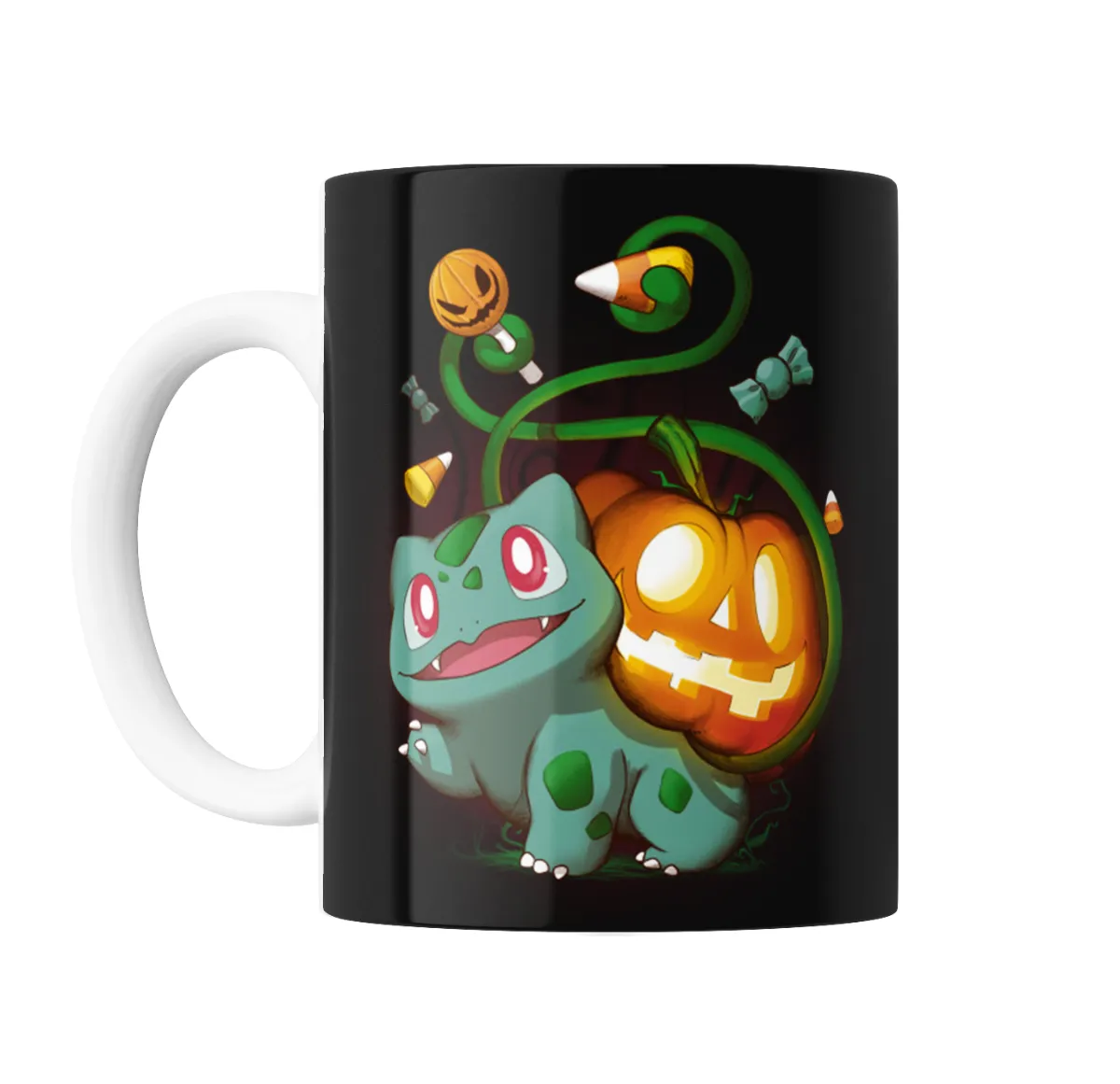 Taza de Cerámica Pokemon Bulbasaur Halloween Calabazas - vista 2