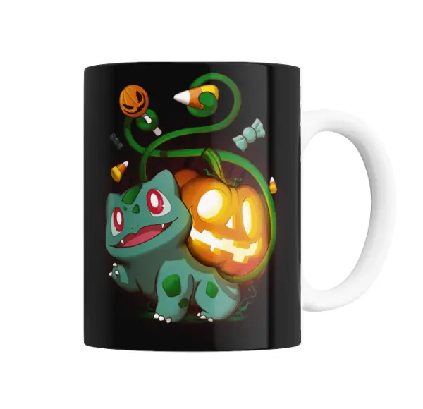 Taza de Cerámica Pokemon Bulbasaur Halloween Calabazas