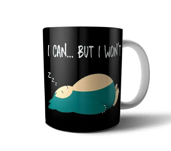 Taza de Cerámica Pokemon Snorlax I Can But I Won't