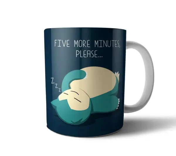 Taza de Cerámica Pokemon Snorlax Five More Minutes Please