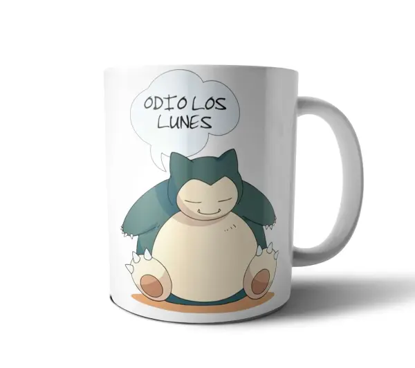 Taza de Cerámica Pokemon Snorlax Odio los Lunes