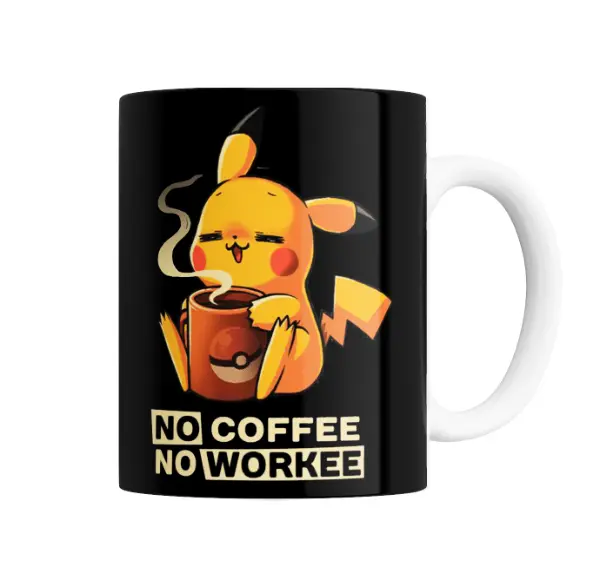 Taza de Cerámica Pokemon Pikachu No Coffee No Workee