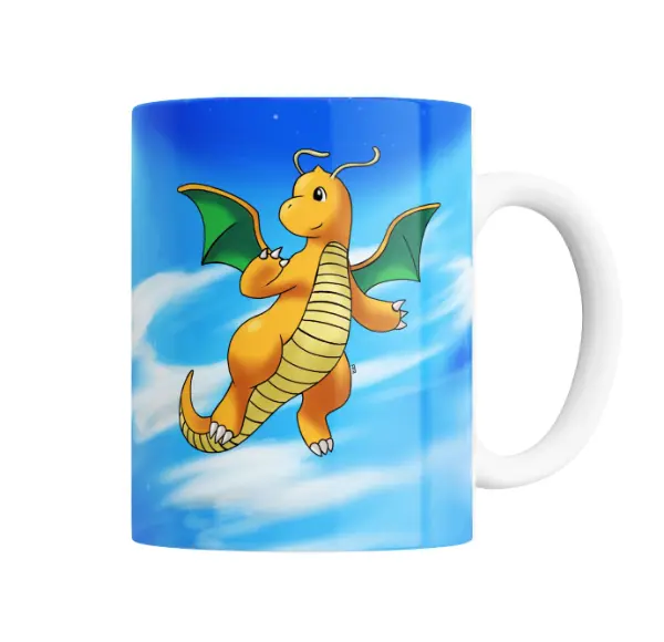 Taza de Cerámica Pokemon Dragonite en el Cielo