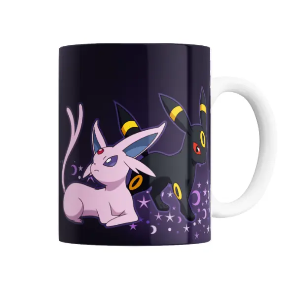 Taza de Cerámica Pokemon Espeon y Umbreon Estrellas