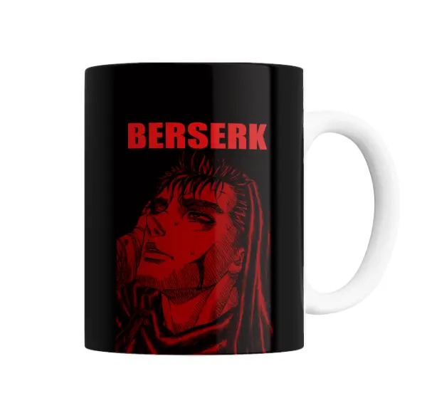 Taza de Cerámica Berserk Guts Llorando Rojo