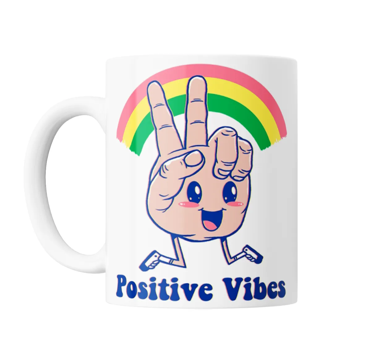 Taza de Cerámica Positive Vibes Mano Peace Arcoíris - vista 2