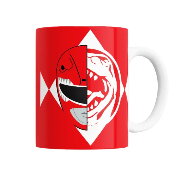 Taza de Cerámica Power Rangers Ranger Rojo Dinosaurio