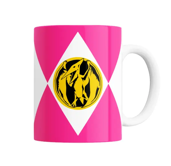 Taza de Cerámica Power Rangers Ranger Rosa Pterodáctilo