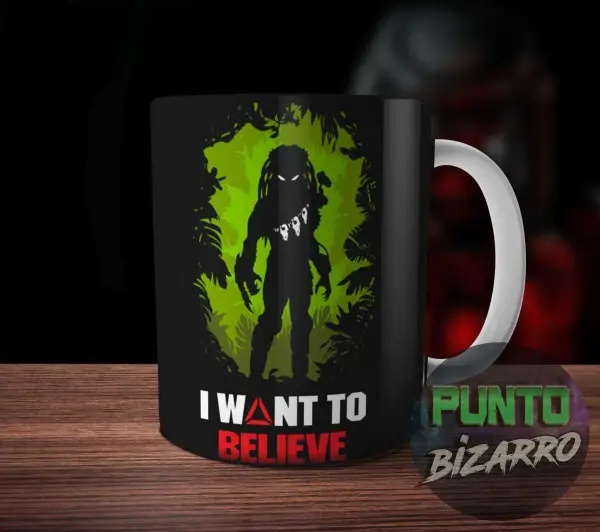 Taza de Cerámica Predator Depredador en la Selva I Want To Believe