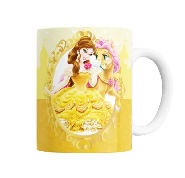 Taza de Cerámica Princesas Disney Bella y Palomino