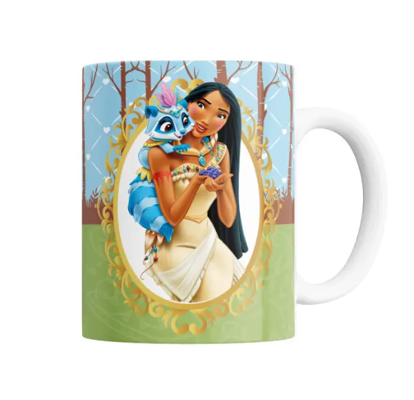 Taza de Cerámica Princesas Disney Pocahontas y Meeko