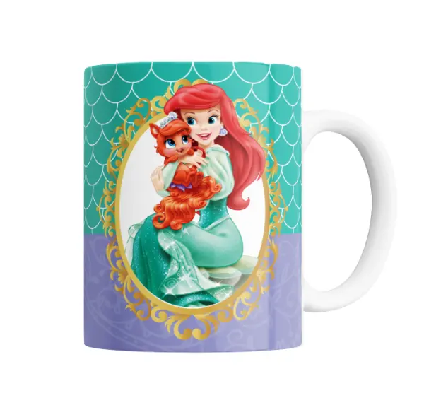 Taza de Cerámica Princesas Disney Ariel con Mascota