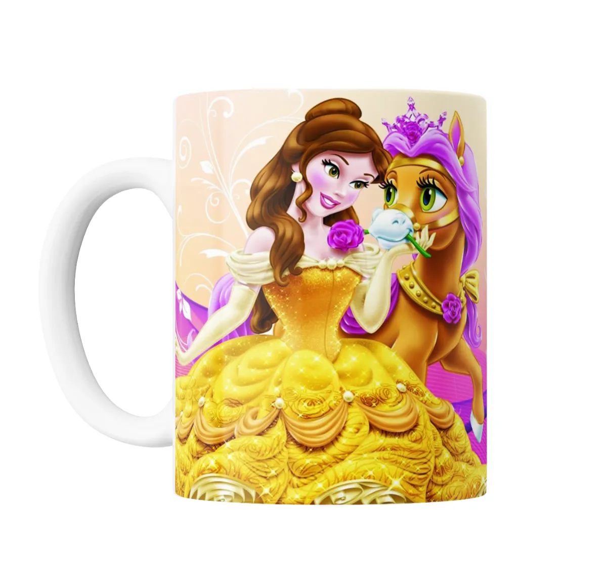 Taza de Cerámica Princesas Disney Bella y Palacio Pets Caballo - vista 2