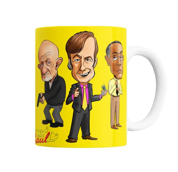 Taza de Cerámica Better Call Saul Personajes Caricatura