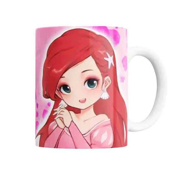 Taza de Cerámica Princesas Disney Ariel Estilo Anime