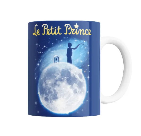 Taza de Cerámica Principito Luna y Rosa