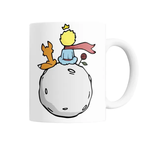 Taza de Cerámica El Principito con Zorro y Rosa