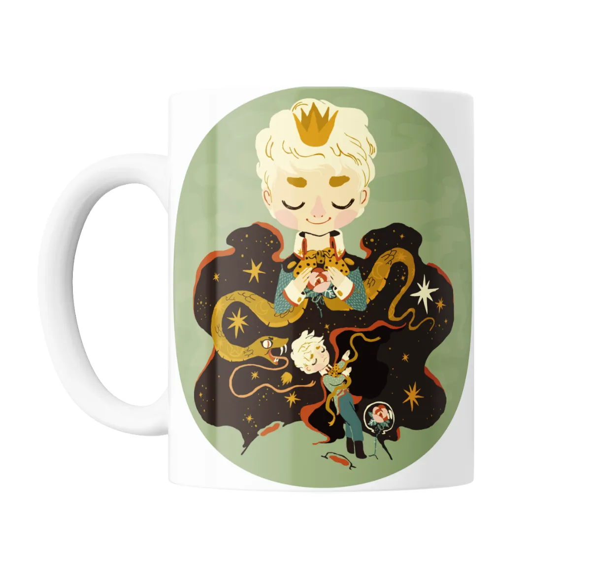 Taza de Cerámica Principito Rosa y Serpiente - vista 2