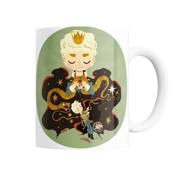 Taza de Cerámica Principito Rosa y Serpiente