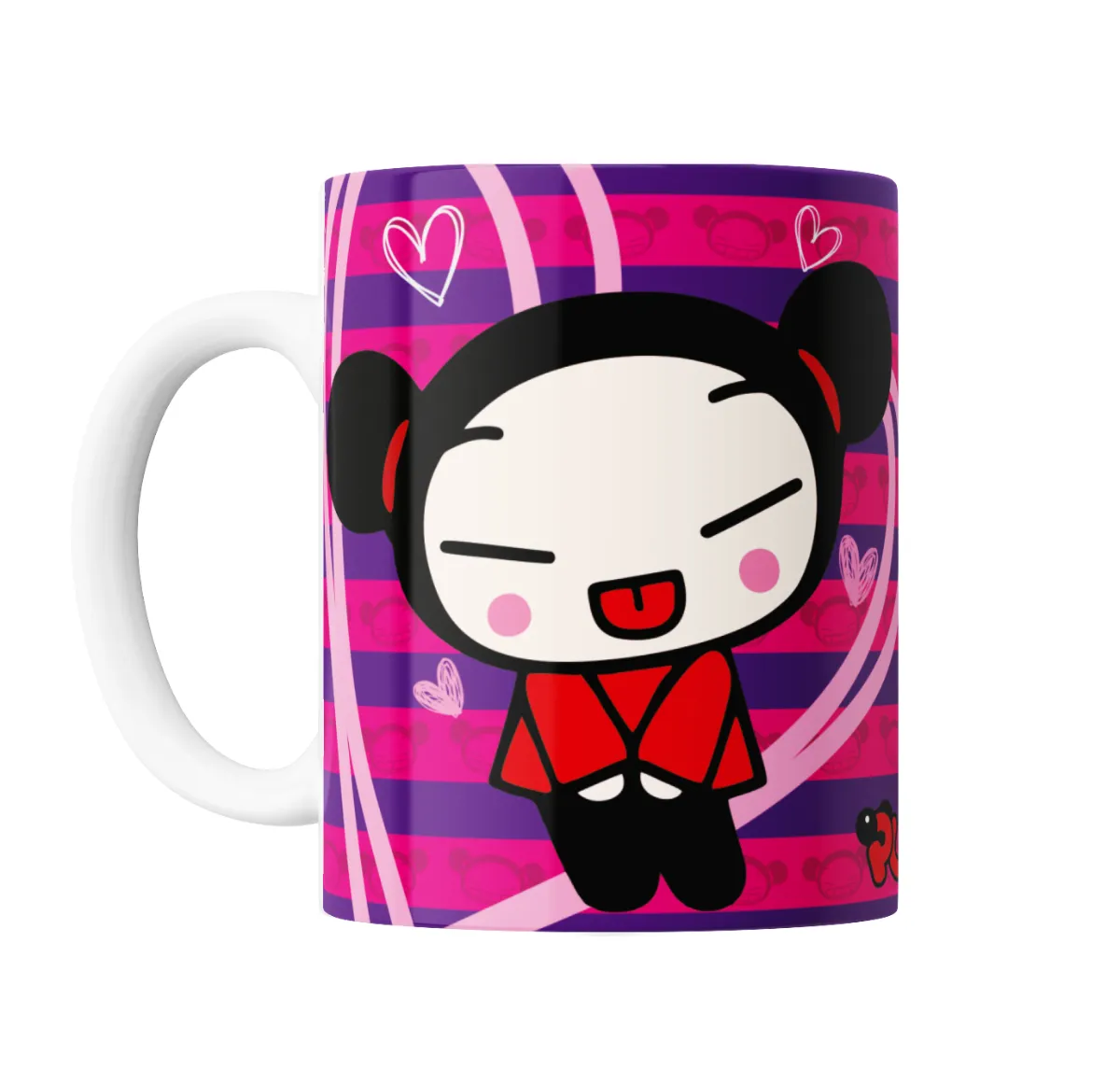 Taza de Cerámica Pucca Personaje Enojado Fondo Rosa - vista 2