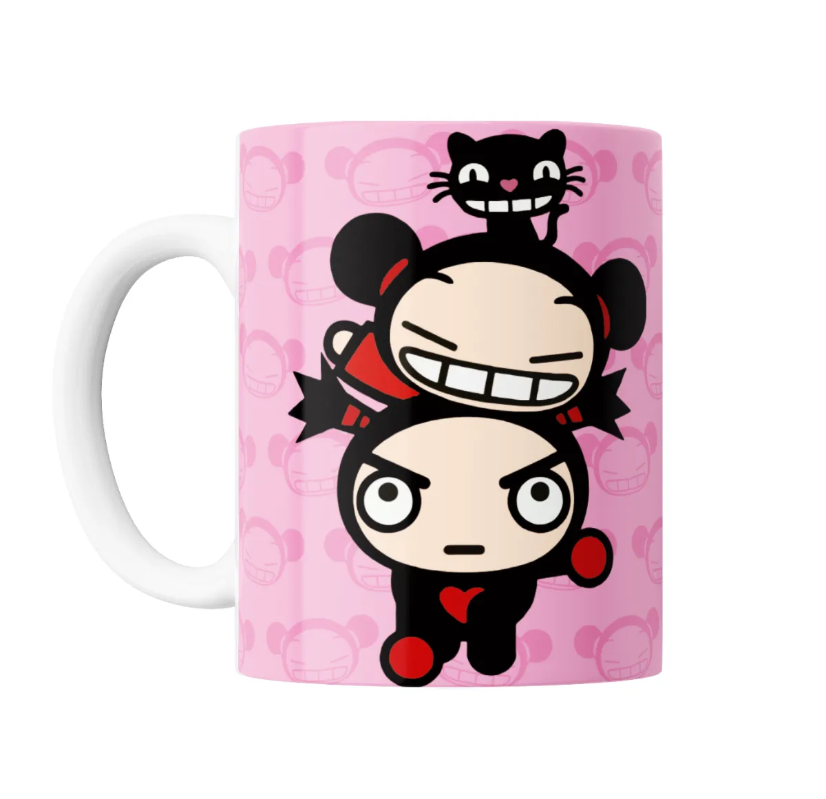 Taza de Cerámica Pucca Personajes Apilados con Gato - vista 2