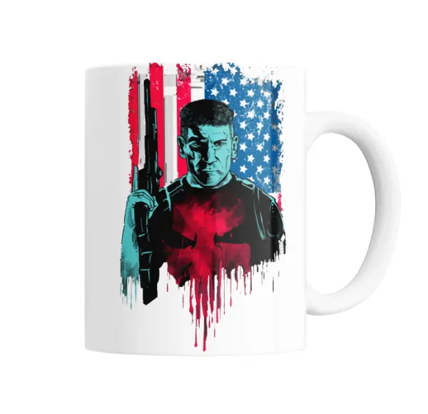 Taza de Cerámica Punisher Frank Castle Bandera Americana