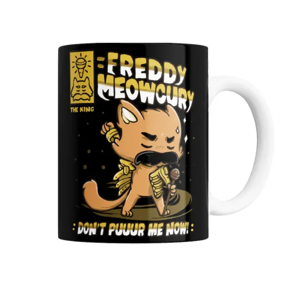 Taza de Cerámica Queen Freddy Meowcury The King