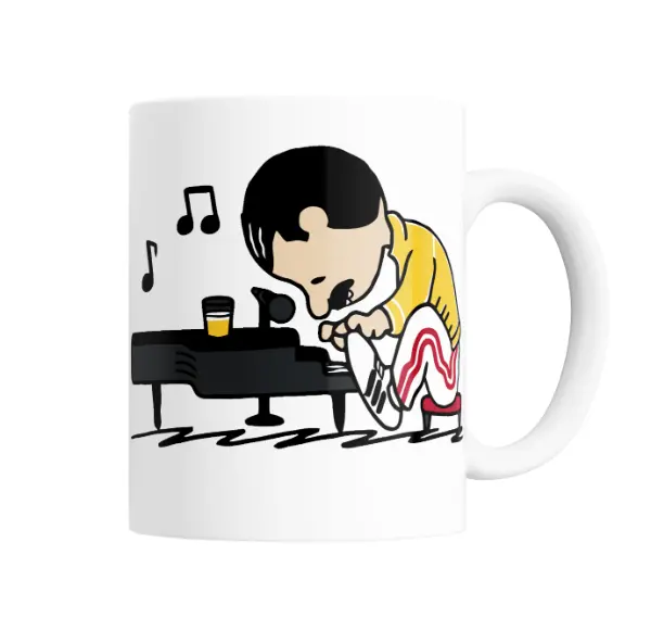 Taza de Cerámica Queen Freddie Mercury Piano