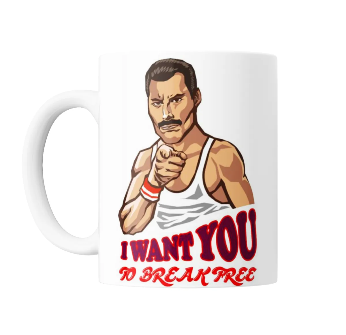 Taza de Cerámica Queen Freddie Mercury I Want You To Break Free - vista 2