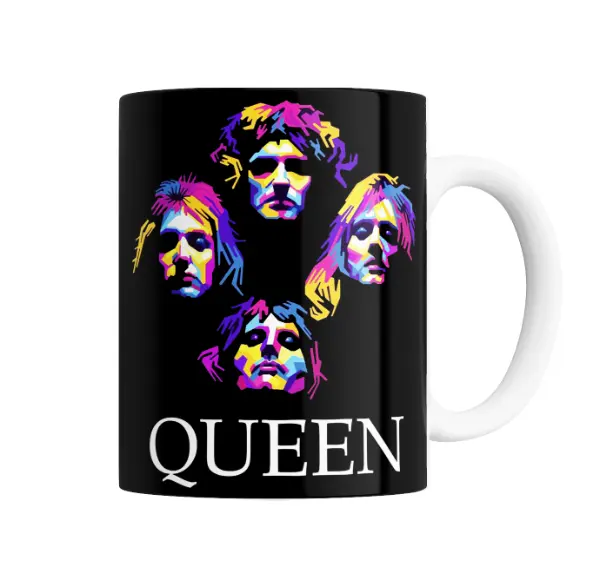 Taza de Cerámica Queen Banda Retratos Pop Art