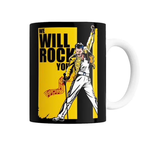 Taza de Cerámica Queen Freddie Mercury We Will Rock You
