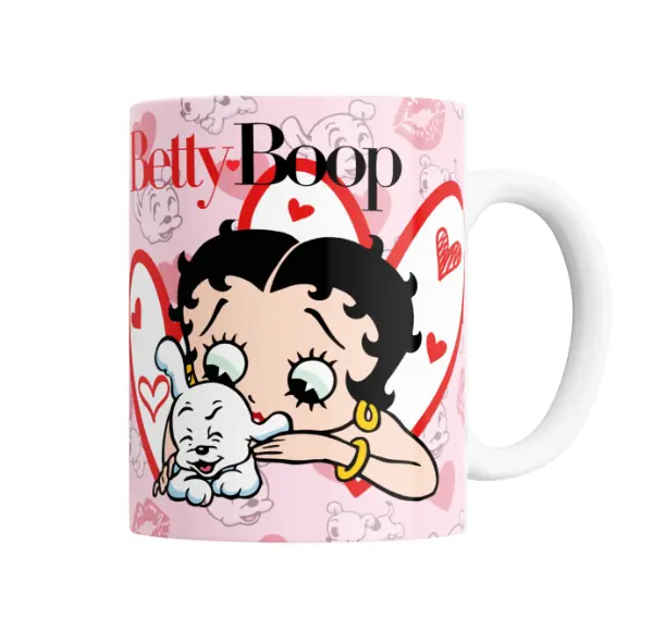 Taza de Cerámica Betty Boop Pudgy Corazones