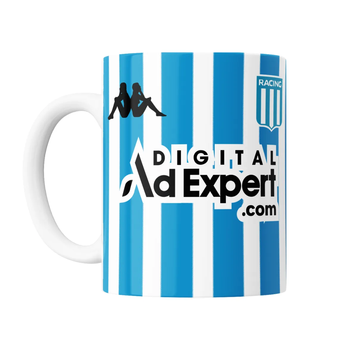 Taza de Cerámica Racing Camiseta Rayada y Escudo - vista 2