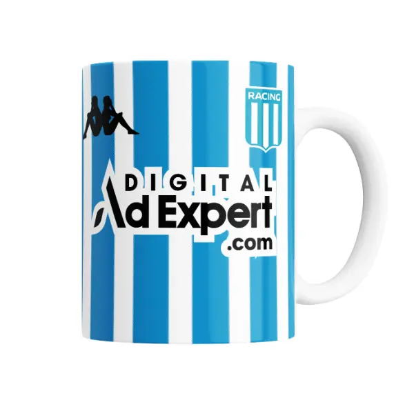 Taza de Cerámica Racing Camiseta Rayada y Escudo