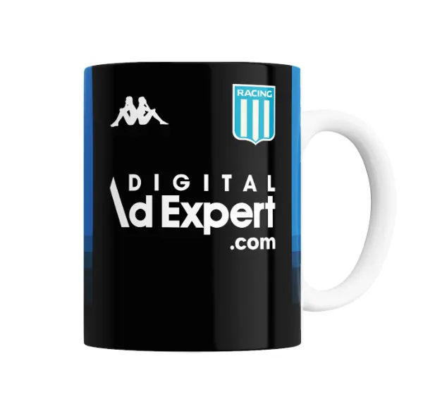 Taza de Cerámica Racing Club Camiseta Negra Kappa