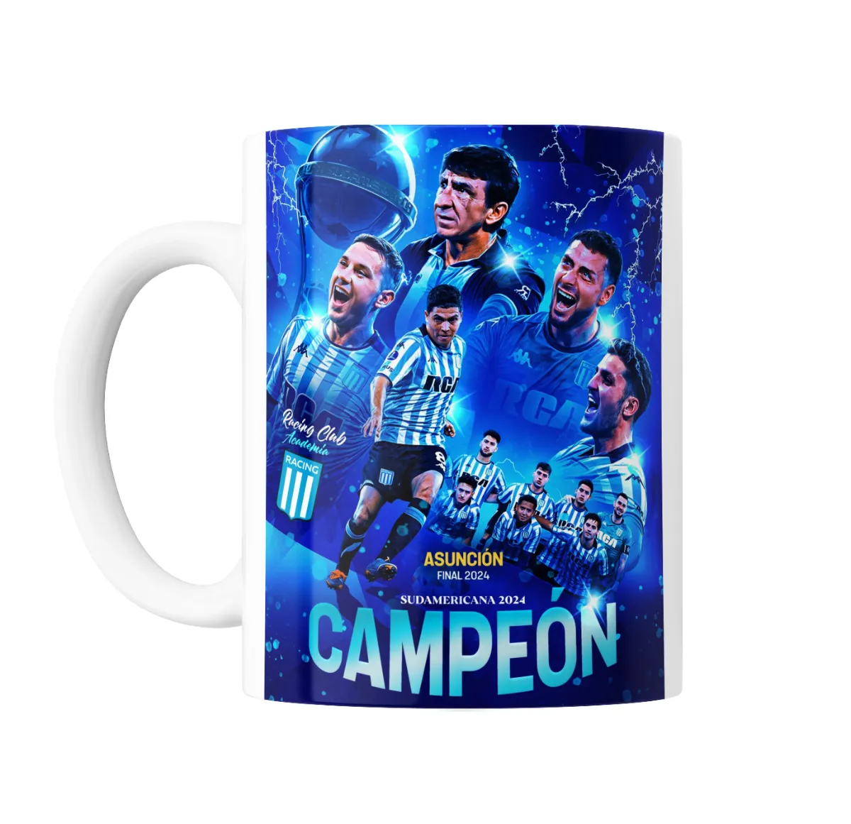 Taza de Cerámica Racing Club Campeón Sudamericana 2024 Asunción - vista 2