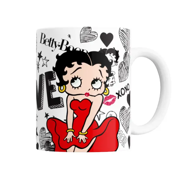 Taza de Cerámica Betty Boop Amor y Corazones