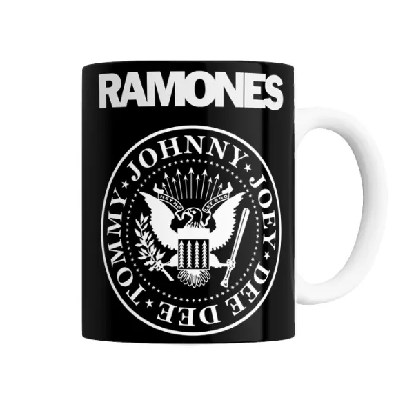 Taza de Cerámica Ramones Logo y Escudo