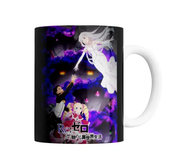 Taza de Cerámica Re:Zero Subaru, Emilia y Beatrice