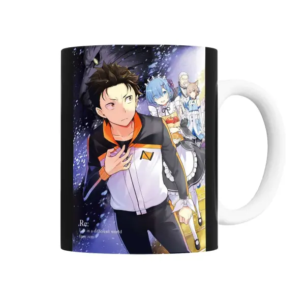 Taza de Cerámica Re:Zero Subaru Rem y Ram