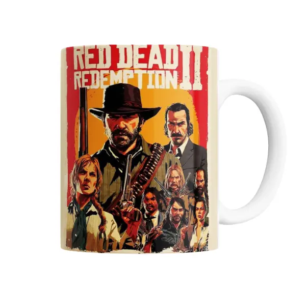 Taza de Cerámica Red Dead Redemption 2 Arthur Morgan y Banda
