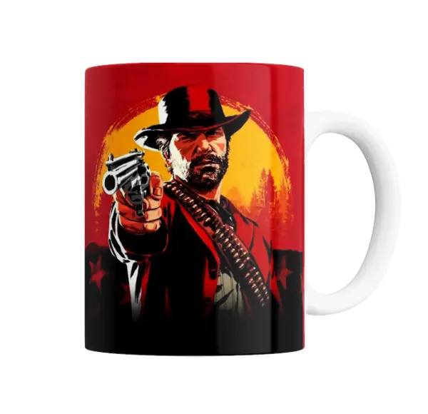 Taza de Cerámica Red Dead Redemption Arthur Morgan con Revólver