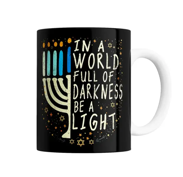 Taza de Cerámica Janucá Menorá Be a Light