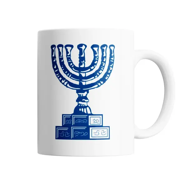 Taza de Cerámica Menorá Azul