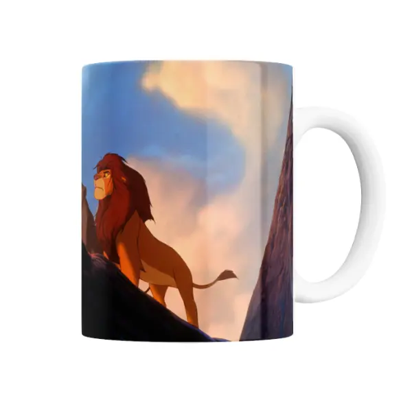 Taza de Cerámica El Rey León Rafiki con Simba y Nala