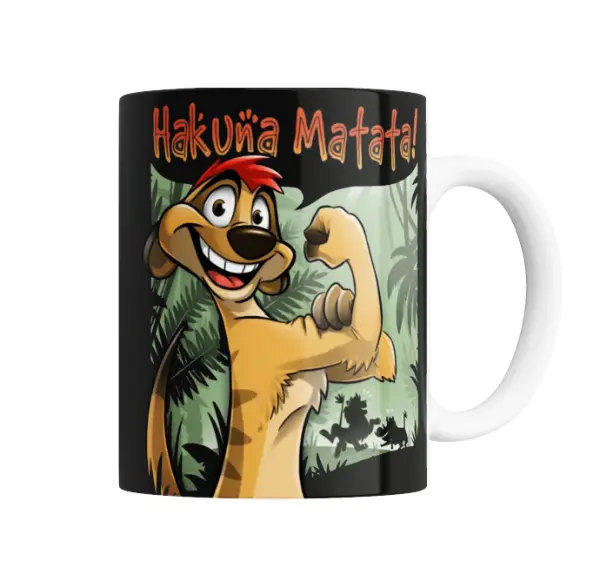 Taza de Cerámica El Rey León Timón Hakuna Matata