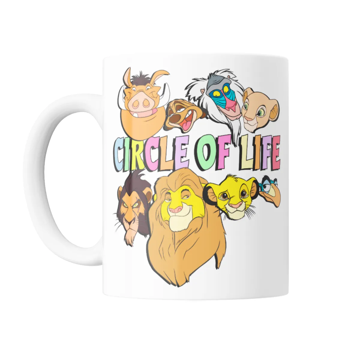 Taza de Cerámica El Rey León Circle of Life Simba Timón Pumba - vista 2