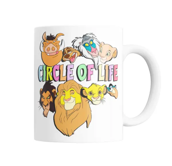 Taza de Cerámica El Rey León Circle of Life Simba Timón Pumba