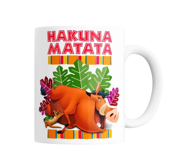 Taza de Cerámica El Rey León Pumba y Timón Hakuna Matata