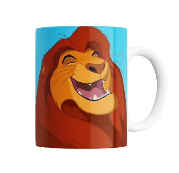 Taza de Cerámica El Rey León Simba Riendo